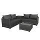 4 Seater Rattan Corner Sofa Set Table Cushion Storage Box Withcover Garden Outdoor