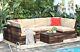 6 Seater Rattan Furniture Sofa Table Outdoor Garden Patio Set Corner Wicker