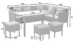 8 Seater Rattan Effect Garden Corner Sofa Set