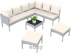 8 Seater Rattan Furniture Set Corner Sofa Set with Cushion Cover Garden Outdoor