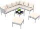 8 Seater Rattan Furniture Set Corner Sofa Set With Cushion Cover Garden Outdoor