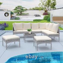 8 Seater Rattan Furniture Set Corner Sofa Set with Cushion Cover Garden Outdoor