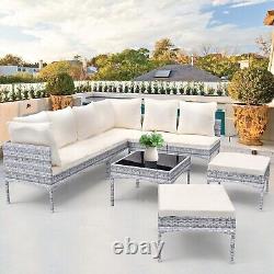 8 Seater Rattan Furniture Set Corner Sofa Set with Cushion Cover Garden Outdoor