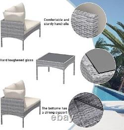 8 Seater Rattan Furniture Set Corner Sofa Set with Cushion Cover Garden Outdoor