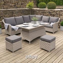 8 Seater Rattan Garden Set Outdoor Grey Corner Sofa Lounge Chairs Table