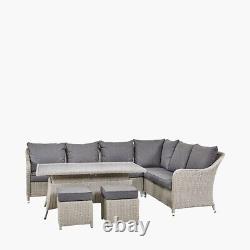 8 Seater Rattan Garden Set Outdoor Grey Corner Sofa Lounge Chairs Table