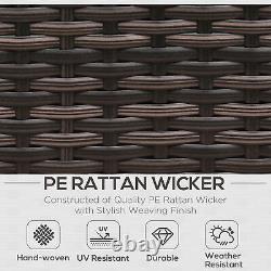 8PC Rattan Home Furniture Garden Patio Corner Sofa Set Wicker Brown Aluminium