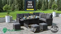 9 Seater Rattan Outdoor Garden Furniture Patio Set Corner Sofa Dining Grey New