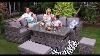 Barcelona 9 Seater Rattan Garden Dining Set With Rising Table In Grey