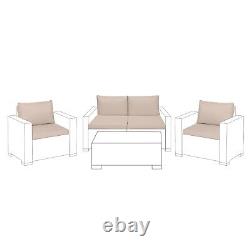 California Rattan Furniture Replacement 8pc Cushions Garden Corner Sofa Seat Pad