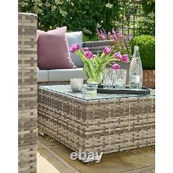 Colette Grey Rattan Corner Sofa & Coffee Table Outdoor Garden Patio Furniture