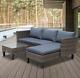 Conservatory Rattan Furniture Lounge Corner Sofa Set Garden Patio Glass Table