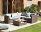 Corner Rattan Garden Furniture Dining Set Outdoor Patio Table L-shaped Sofa Set