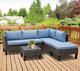 Corner Rattan Garden Furniture Outdoor Patio Sofa Set Large Wicker Table Lounge