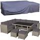 Evre Mauritius 8 Seat Garden Rattan Furniture Corner Dining Set Table Sofa Bench