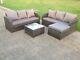 Fimous 7 Seater Corner Rattan Sofa Sets Table Footstool Outdoor Garden Furniture