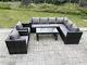 Fimous 8 Seater Rattan Garden Furniture Corner Sofa Set With Coffee Table Chairs