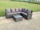 Fimous Wicker Rattan Garden Furniture Sets Corner Sofa Outdoor Patio Tea Table