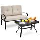 Furniture Garden Set Rattan Table Relaxing Sofa Outdoor Patio Corner Coffee