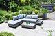 Gsd St Lucia Corner Sofa Sun Lounger Rattan Wicker Luxury Garden Set In Grey