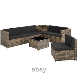 Garden Furniture Corner Sofa Table and Chairs Rattan Set Outdoor Wicker Metal