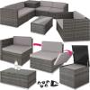 Garden Furniture Rattan Table And Chairs Sofa Set Outdoor Corner Patio Cushions