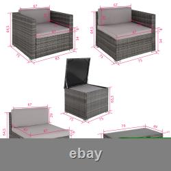 Garden Furniture Rattan Table and Chairs Sofa Set Outdoor Corner Patio Cushions