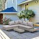 Garden Rattan Sofa Set 5seater Outdoor Patio Recliner Stool Corner Lounger Table