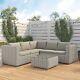 Grey Rattan Garden Corner Sofa Set 6 Seater With Coffee Table Outdoor Furniture