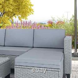Itzcominghome Rattan corner Sofa Set Coffee Table Footstool Outdoor Garden