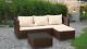 L-shape Garden Furniture Set Heavy Duty Rattan Corner Outdoor Sofa Table Lounge
