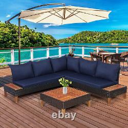 Luxury Garden Furniture Large Corner Sofa Set Lounge Rattan Patio Table Couch