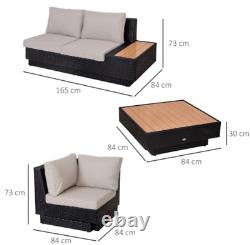 Luxury Garden Furniture Large Corner Sofa Set Lounge Rattan Patio Table Couch