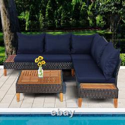 Luxury Garden Furniture Large Corner Sofa Set Lounge Rattan Patio Table Couch