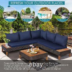 Luxury Garden Furniture Large Corner Sofa Set Lounge Rattan Patio Table Couch