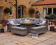 Monte Carlo Rattan Garden Corner Dining Set With Square Fire Pit Dining Table