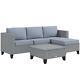 Outsunny 5 Pcs Corner Rattan Furniture Garden Set Patio Lounge Sofa Coffee Table