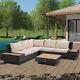 Outsunny 5-seater Rattan Garden Furniture Outdoor Sectional Corner Sofa And