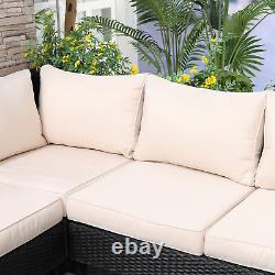 Outsunny 5-Seater Rattan Garden Furniture Outdoor Sectional Corner Sofa and