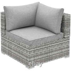 Outsunny Outdoor PE Rattan Corner Sofa, Garden Wicker Furniture Single Sofa Chai