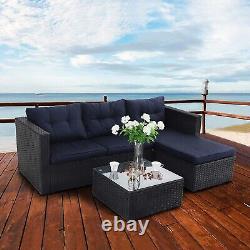 Phi Villa Rattan Premium Outdoor Patio Corner Garden Furniture Sofa Table Set
