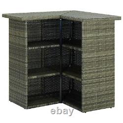 Rattan Corner Bar Table Garden Drinks Cocktail Stand Outdoor Pub Dining Counter