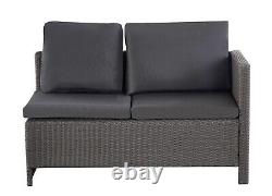 Rattan Corner Garden Furniture Outdoor Sofa Table Patio Set 9 Seater, Grey