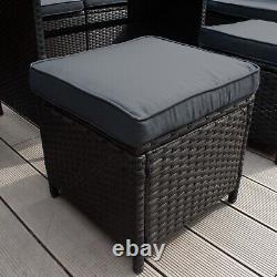 Rattan Corner Set & Garden Storage Box Large Cushion Chest 582L Outdoor