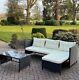 Rattan Corner Sofa Garden Lounger Outdoor Patio Wicket + Coffee Table