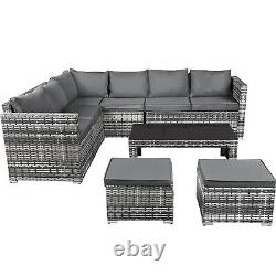 Rattan Garden Furniture 6 Seater Corner Sofa Table and Chair Outdoor Patio Set