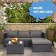Rattan Garden Furniture Corner Sofa Coffee Table Outdoor Patio Set With Free Cover