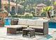 Rattan Garden Furniture Corner Sofa Set Brown Patio Outdoor Lounge