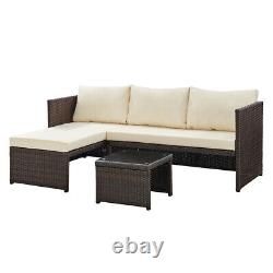 Rattan Garden Furniture Corner Sofa Set Grey Brown Black Patio Outdoor Lounge
