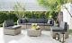 Rattan Garden Furniture Corner Sofa Set Grey Outdoor Conservatory Patio Dining